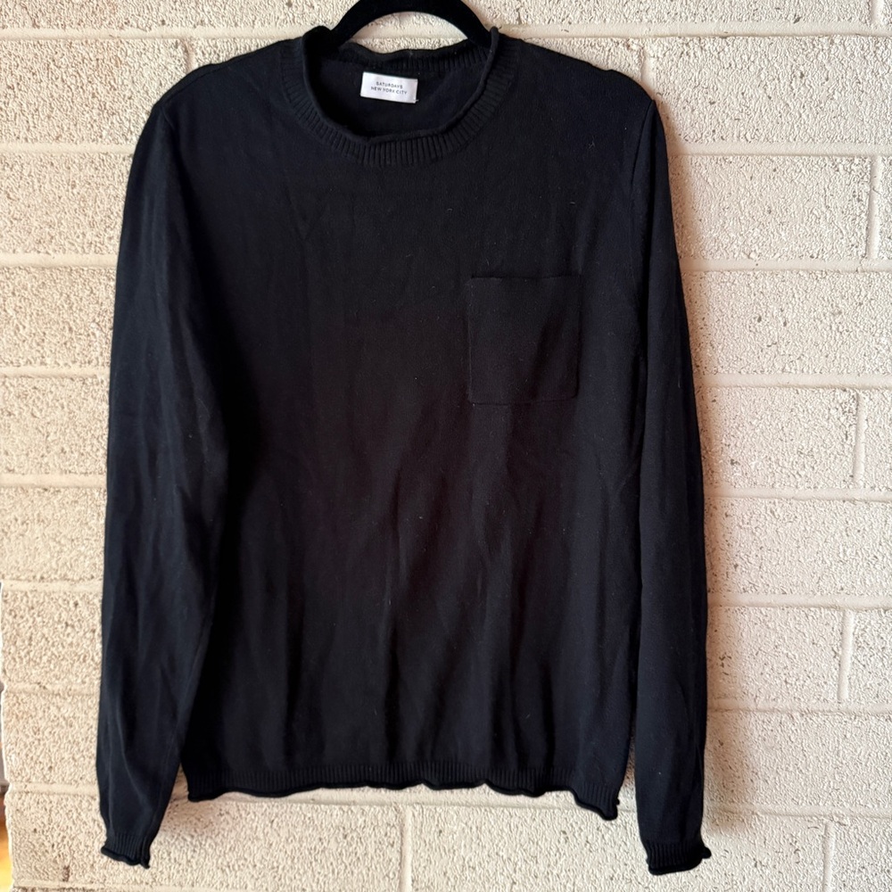 Saturdays New York City Black cotton cashmere sweater SMALL